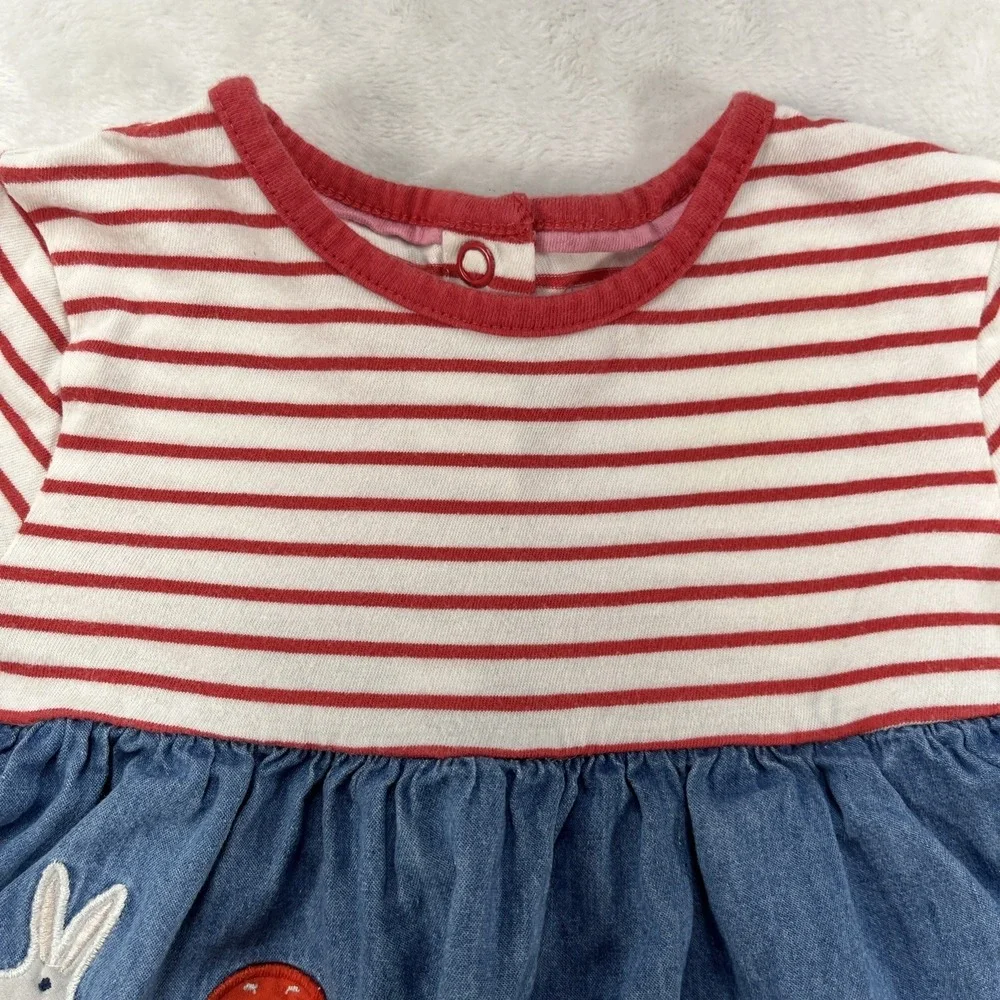 Baby Boden Tiered Applique Dress Baby Girls 12-18m Forest Animals Mushrooms